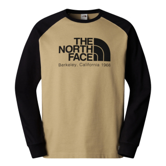 Мъжка тениска с дълъг ръкав M HERITAGE L/S TEE KHAKI STONE/TNF BLACK