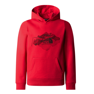 Детско горнище B TOPOGRAPHIC REGULAR HOODIE TNF RED