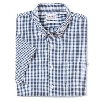 Мъжка риза SS Suncook River Small Gingham Shirt Slim Indigo