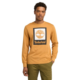 Мъжка тениска с дълъг ръкав Men's Stack Logo Colored Long Sleeve Tee in Wheat Boot