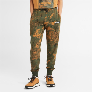 Мъжко долнище All Gender Tracksuit Bottoms in Green/Orange Print