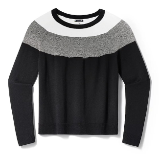 Дамски пуловер Women's Edgewood Colorblock Crew Sweater BLACK