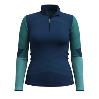 Дамска термо блуза Women's Intraknit Thermal Merino Base Layer Colorblock 1/4 Zip DEEP NAVY