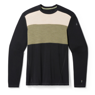 Мъжка термо блуза Men's Classic Thermal Merino Base Layer Colorblock Crew BLACK/WINTER MOSS