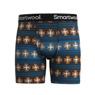 Мъжко термо бельо Merino Print Boxer Brief Boxed DEEP NAVY PATHS CROSSED