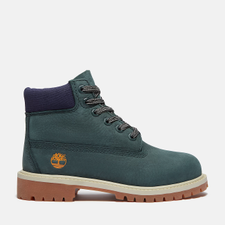 Детски обувки Timberland Premium 6 INCH LACE UP WATERPROOF BOOT DARK GREEN NUBUCK